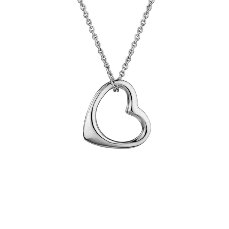 Korean fashion necklaces  Sterling Silver Open Heart Pendant Necklace