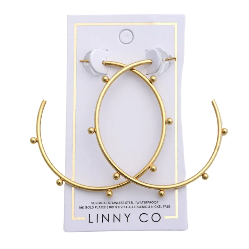 Flower earringsLinny Co | Lauren Gold Tone Large Hoop Earrings