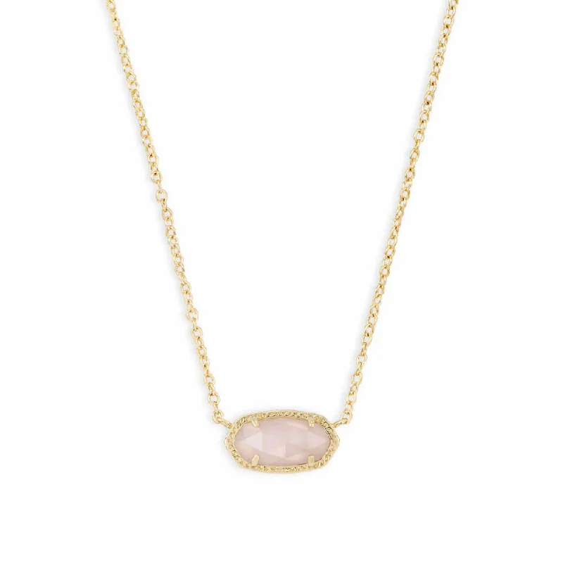 Wedding necklaces for brides  Kendra Scott Elisa Gold Pendant Necklace in Rose Quartz