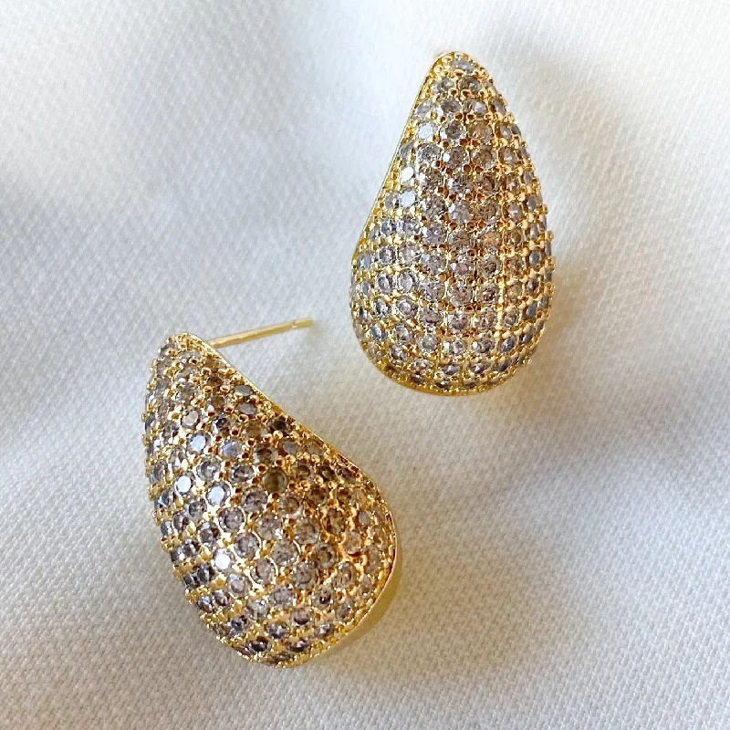 Gold hoop earringsKinsey Designs | Alice Pave Gold Tone Raindrop Earrings