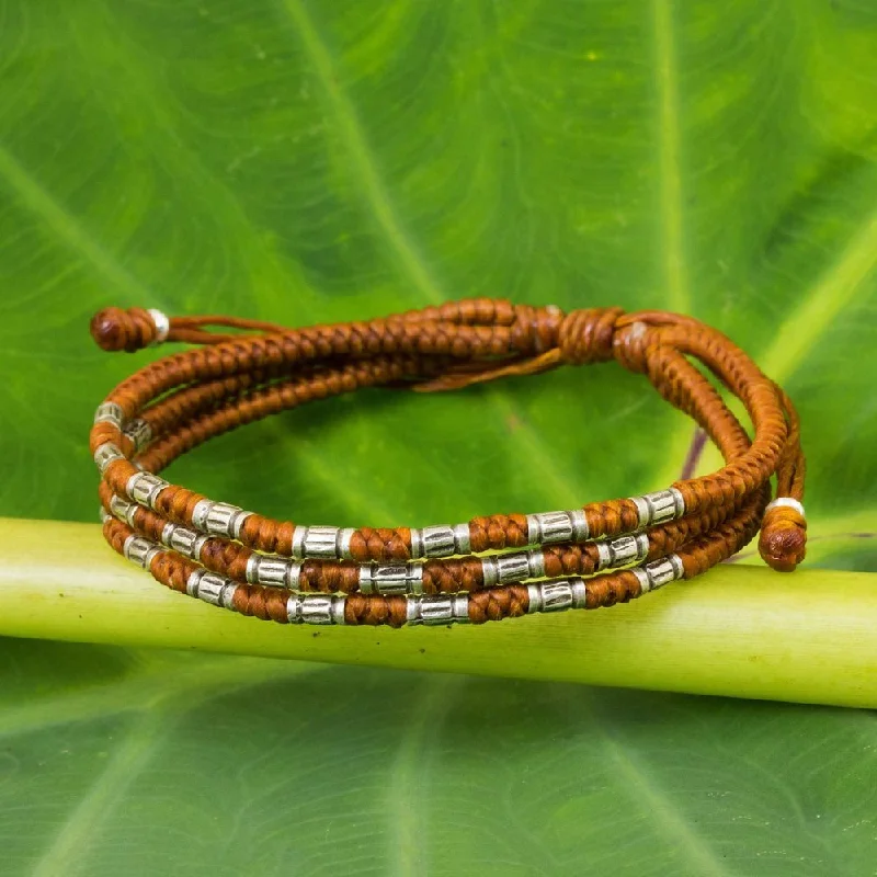 Green emerald bracelets  Handmade Silver Accent 'Forest Thicket in Rust' Bracelet (Thailand) - Brown