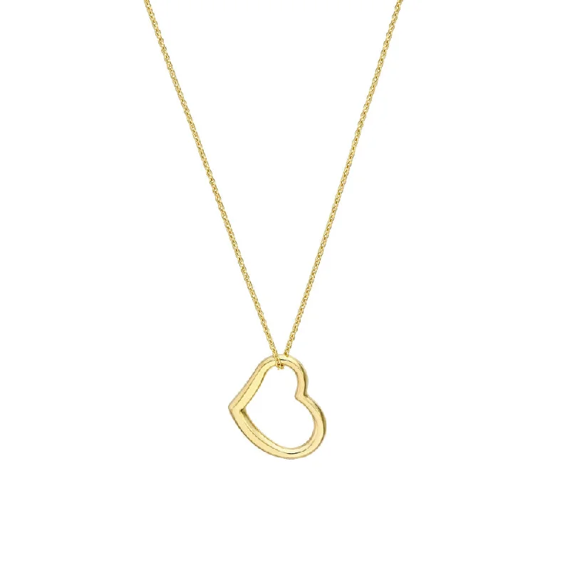 Black necklaces for women  14k Gold Open Heart Necklace