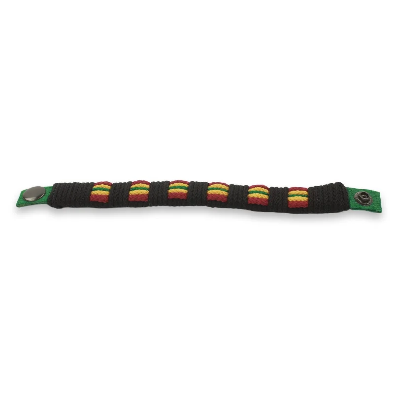 Anniversary gift bracelets  Men's Wristband Bracelet, 'Reggae Kente' (Ghana)