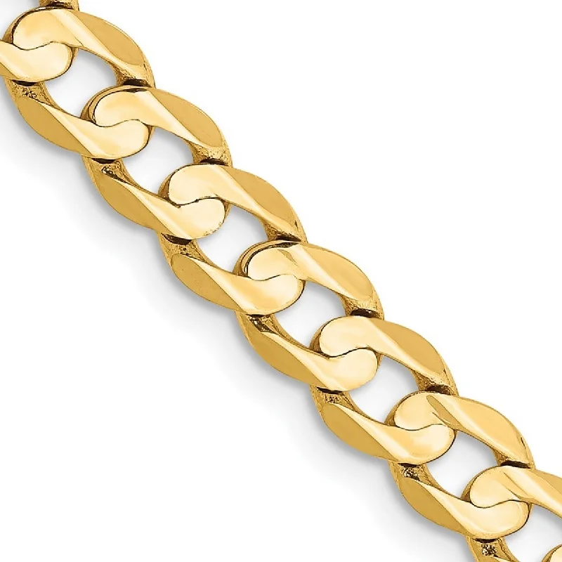 Y2K aesthetic bracelets  Curata 14k Yellow Gold Solid Polished 5.25mm Open Concave Curb Chain Bracelet Lobster Claw