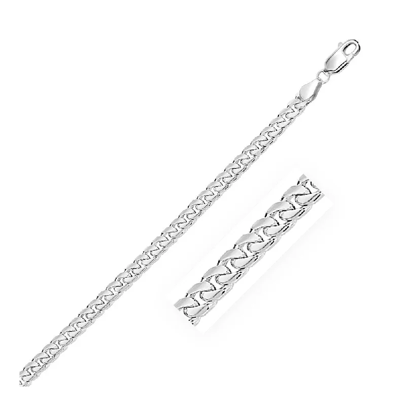 Magnetic clasp bracelets  4.4mm 14k White Gold Solid Miami Cuban Bracelet