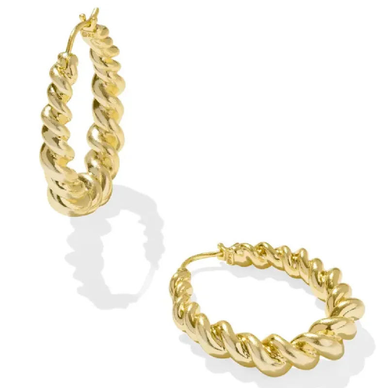 Gold and diamond earringsKendra Scott | Haisley Hoop Earrings in Gold