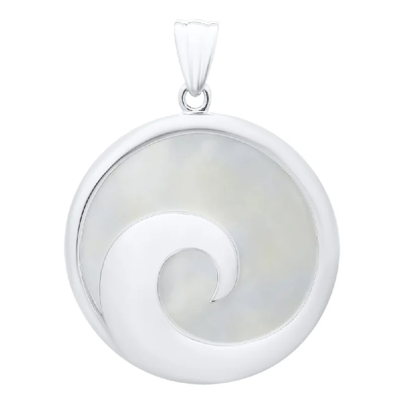 Y2K aesthetic necklaces  Mother of Pearl Wave Pendant Necklace