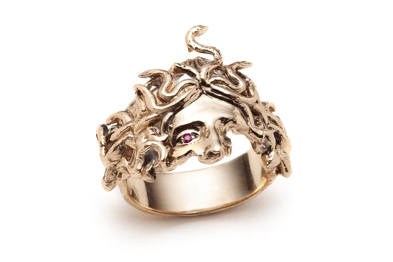 Three-stone ringsRuby Medusa's Veil Ring - Ready-to-ship