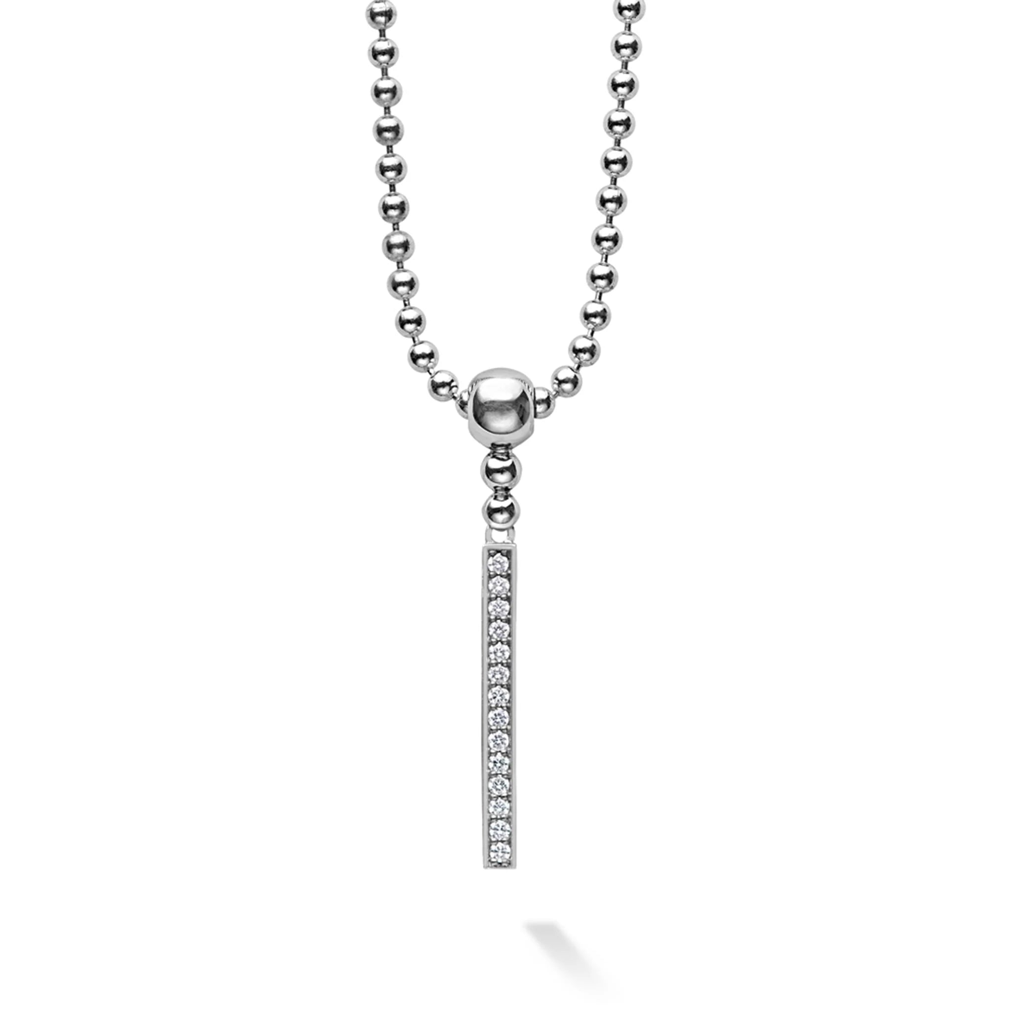 Extra long pendant necklaces  Lagos Caviar Spark Linear Diamond Pendant Necklace