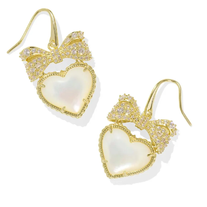 Matching necklace and earring setKendra Scott | Haisley Heart Gold Drop Earrings in Ivory Mother-of-Pearl