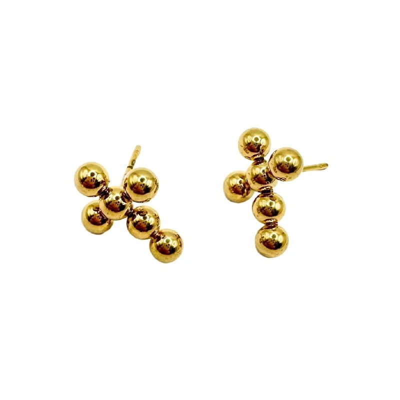 Affordable earrings underLinny Co | Wyatt Gold Tone Cross Stud Earrings