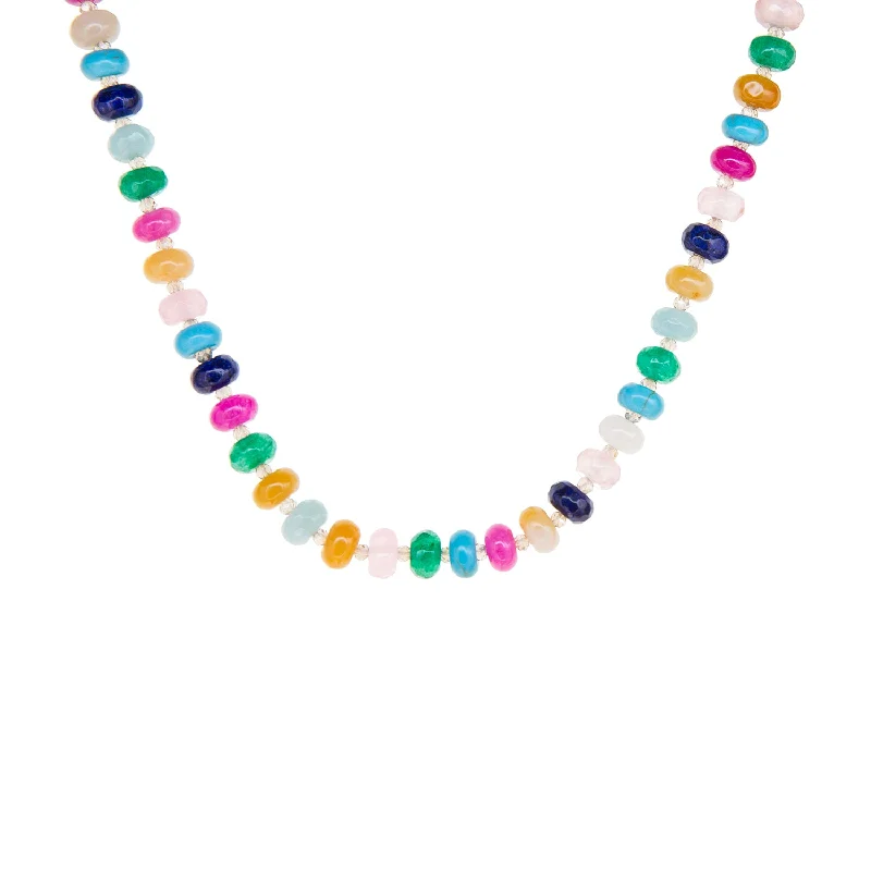 Threader necklaces for women  rondelle beaded necklace