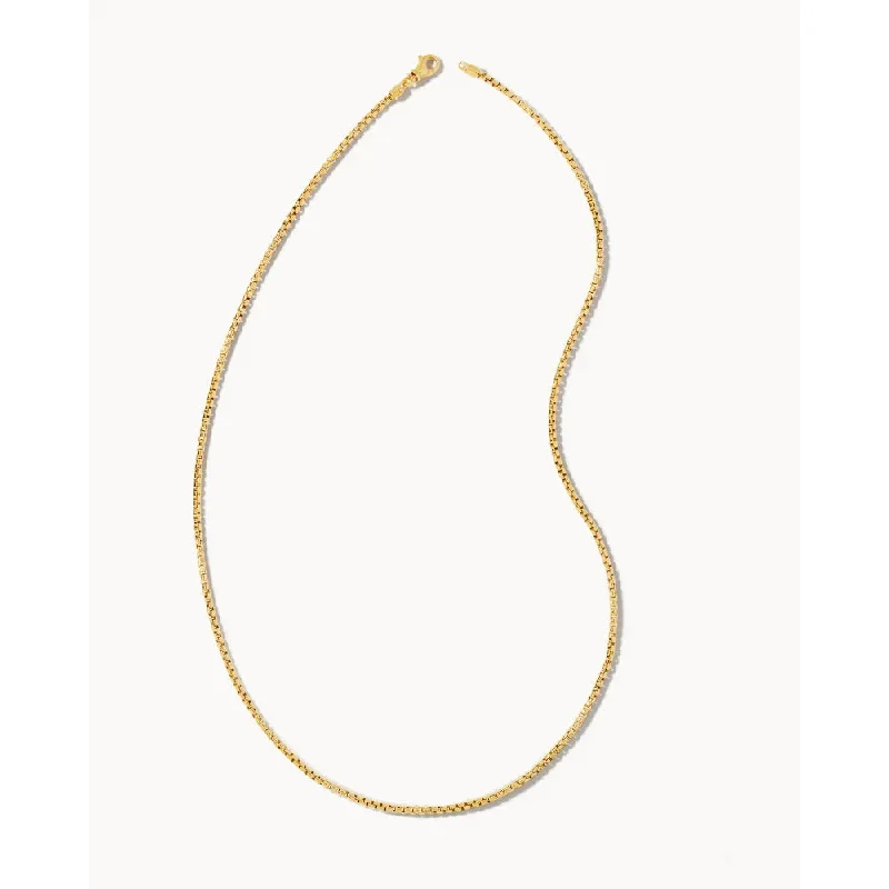 Hypoallergenic necklaces  Scott Bros. Beck Thin Round Box Chain Necklace in 18k Gold Vermeil