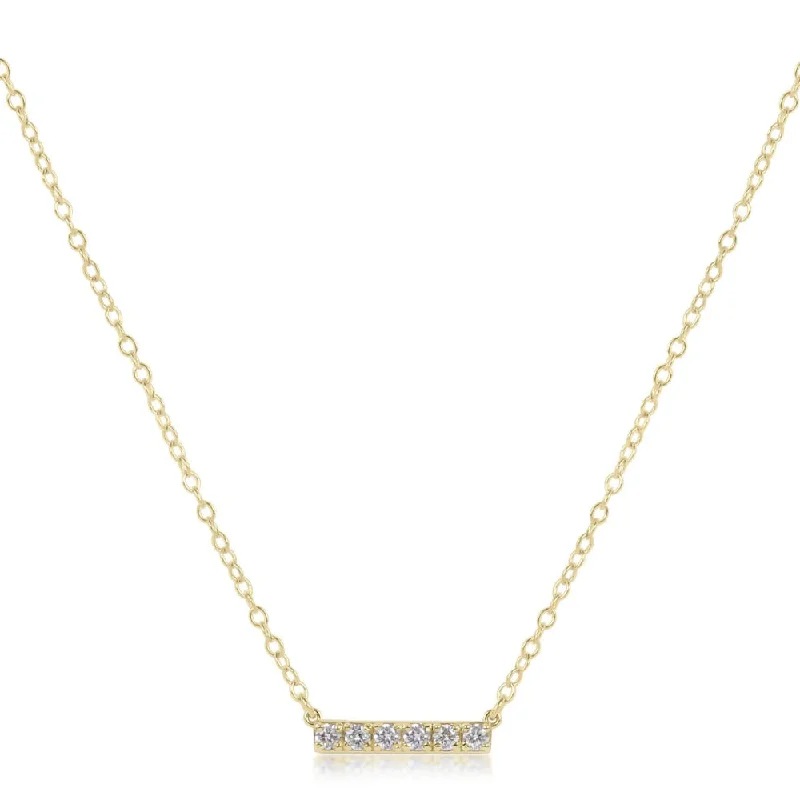 Heart-shaped necklaces  enewton couture 14kt Gold and Diamond Significance Bar Necklace - Six Diamonds