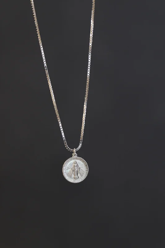 Bar pendant necklaces  SILVER VIRGIN MARY NECKLACE