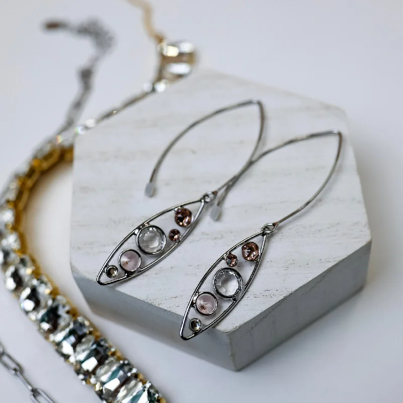 Bar earringsSorrelli | Charlene Drop Dangle Earrings in Palladium Silver Tone and Snow Bunny