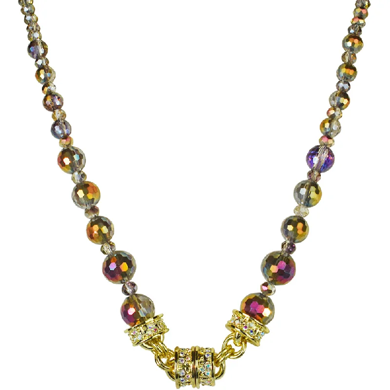 Vintage-inspired necklaces  Belle Of The Ball Beaded Magnetic Interchangeable Necklace (Goldtone/Iridis)