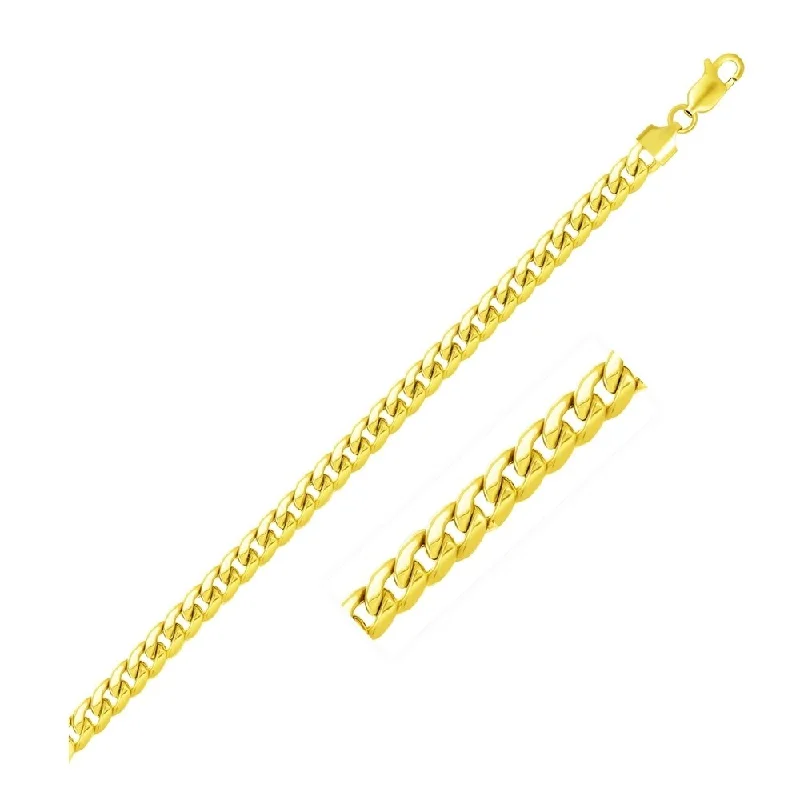 Non-tarnish bracelets  5.3mm 10k Yellow Gold Light Miami Cuban Bracelet