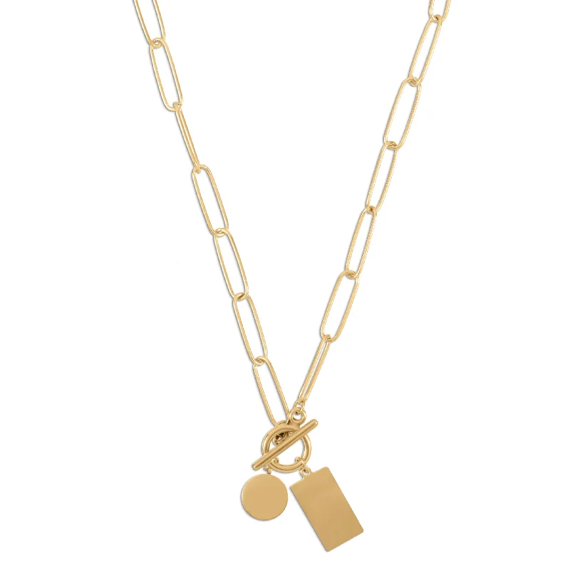 Gold and diamond necklaces  Kaylee Toggle Charm Necklace