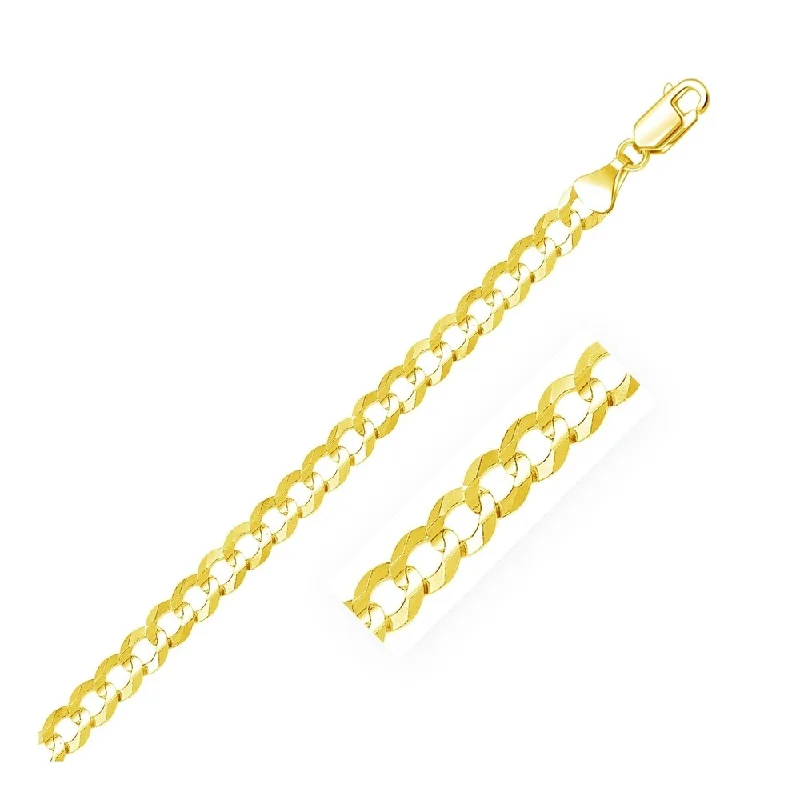 Spring floral bracelets  7.0mm 14k Yellow Gold Solid Curb Bracelet