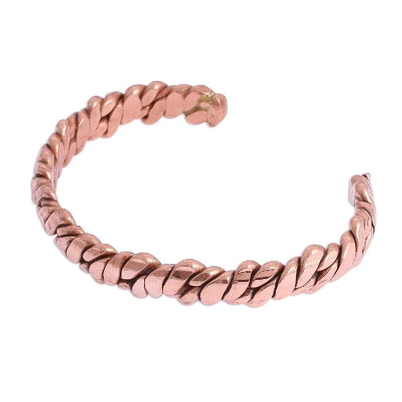 Chunky gold bracelets  NOVICA Brilliant Luster, Copper cuff bracelet