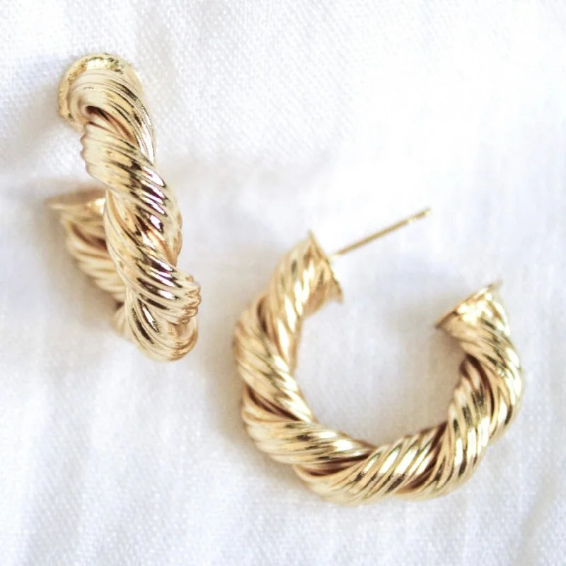 Spring floral earringsKinsey Designs | Micayla Twisted Gold Tone Hoop Earrings