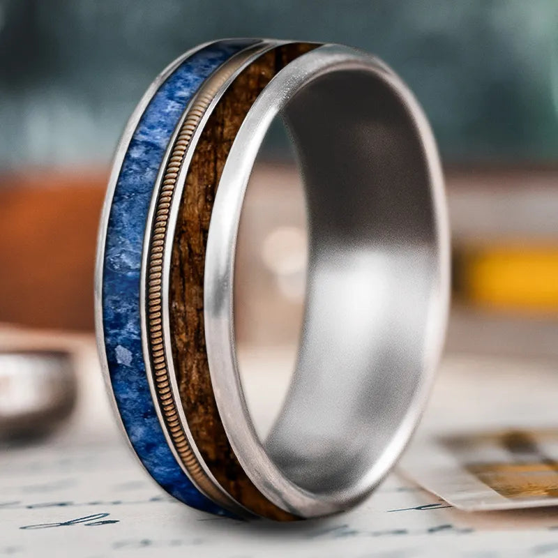 Anniversary ringsCustom Design - 3-Inlay Metal Center Ring ZdYseK9jvD2HyI3EzO1lms3O