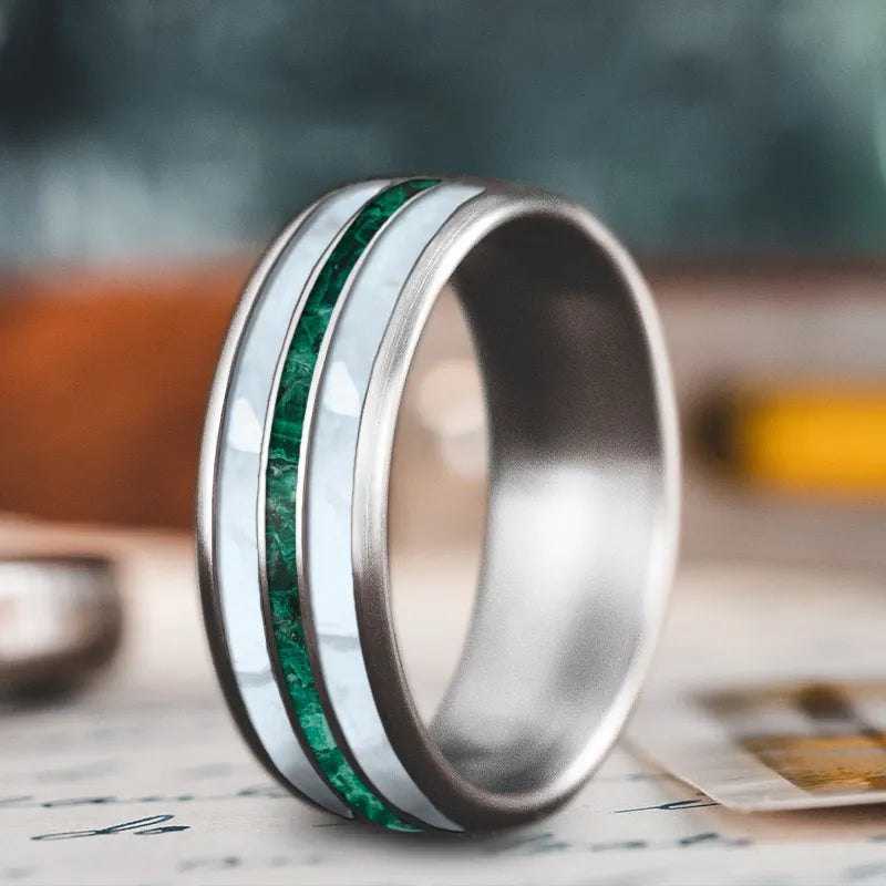 Minimalist band ringsCustom Design - 3-Inlay Narrow Center Ring -Yqy-rEiFCa-iNRXJRSA2BtM