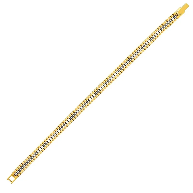 Valentine’s Day gift bracelets  Panther Link Bracelet in 14k Two-Tone Gold