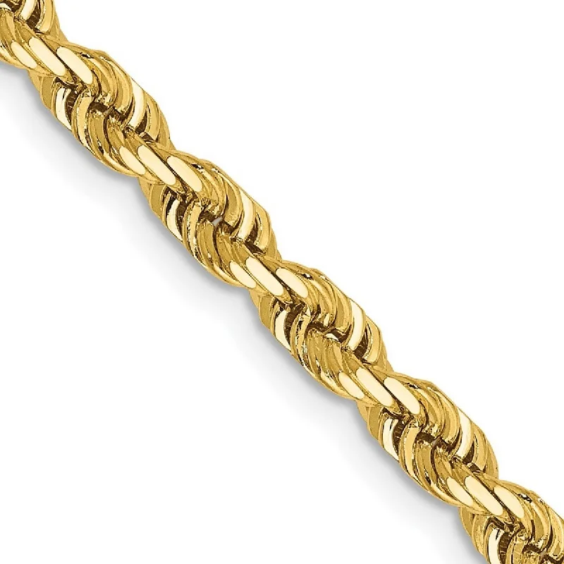 Zodiac sign bracelets  Curata 14k Yellow Gold Solid 4.0mm Sparkle Cut Quadruple Rope Chain Bracelet Lobster Claw