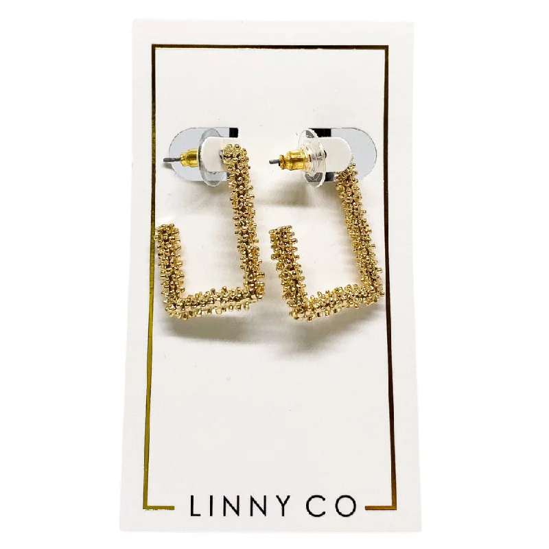 Magnetic clip-on earringsLinny Co | Joy Gold Tone Rectangular Hoop Earrings