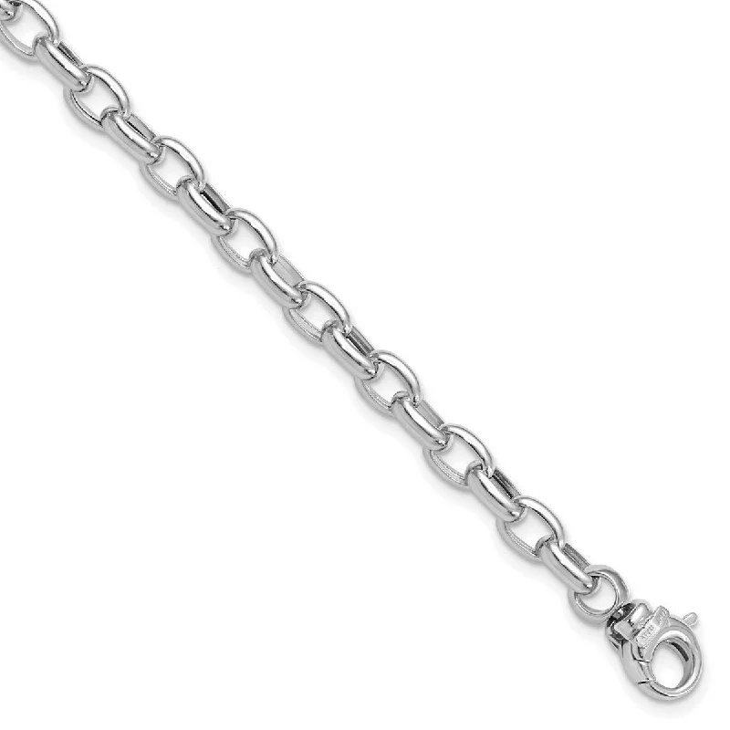 Bold charm bracelets  Curata 4.98mm 14k White Gold Hollow Polished Fancy Link Bracelet 7.5 Inch