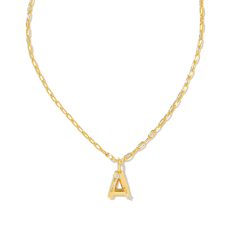 Birthday gift necklaces  Kendra Scott Crystal Letter Short Gold Pendant Necklace