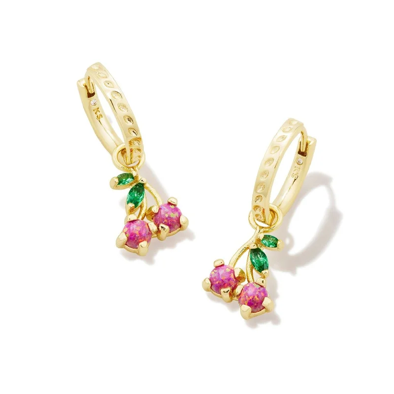 Birthstone earringsKendra Scott | Cherry Gold Convertible Huggie Earrings