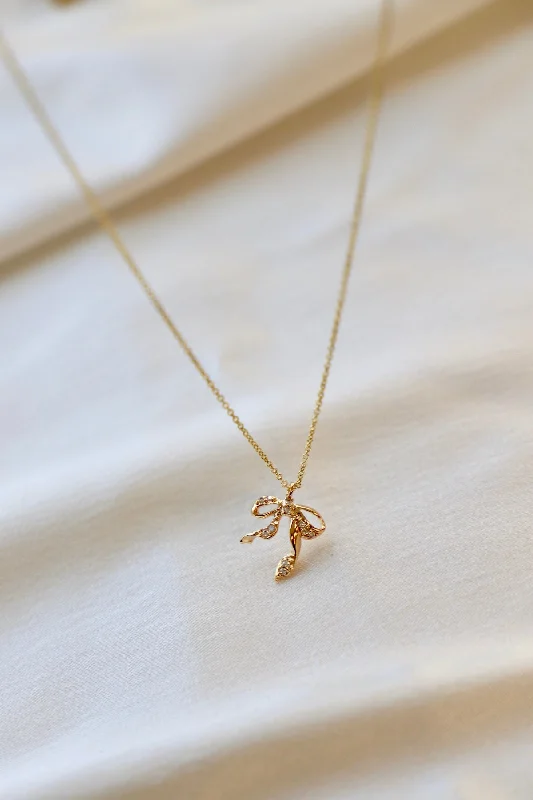 Wedding necklaces for brides  CZ BOW NECKLACE