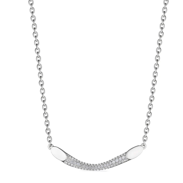 Everyday necklaces for women  Judith Ripka Sterling Silver Gaia Bar Necklace With Diamonds