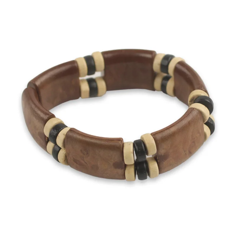 Bracelets for formal events  Sese Wood 'Coffee Connection' Bracelet (Ghana)