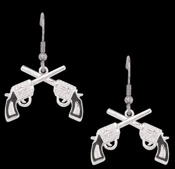 Crystal earringsMontana Silversmiths Antiqued Revolver Earrings