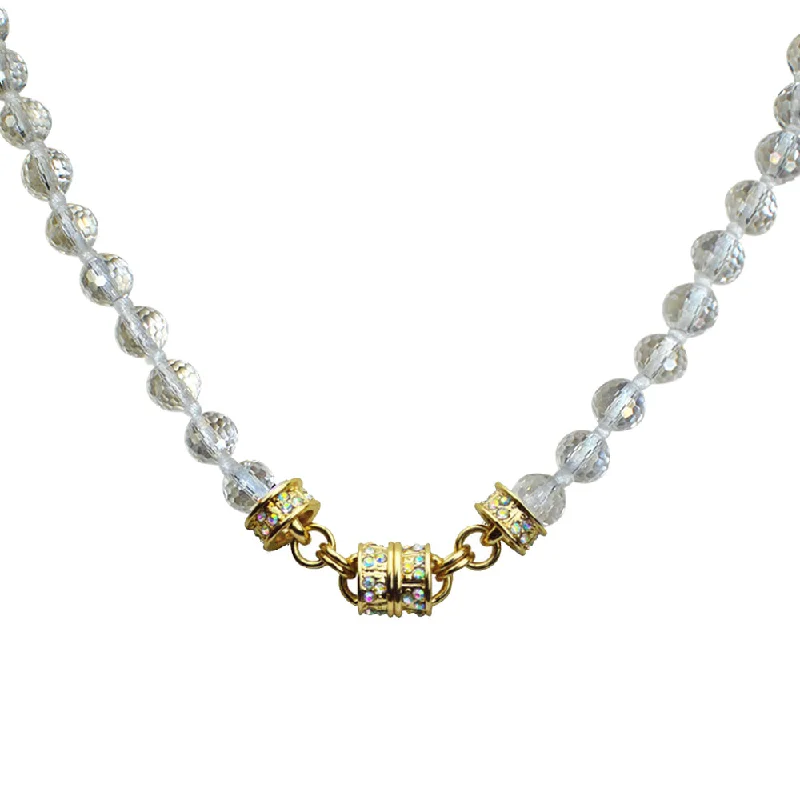 Birthday gift necklaces  Crystal Beaded 32" Magnetic Interchangeable Necklace (Goldtone/Crystal AB)