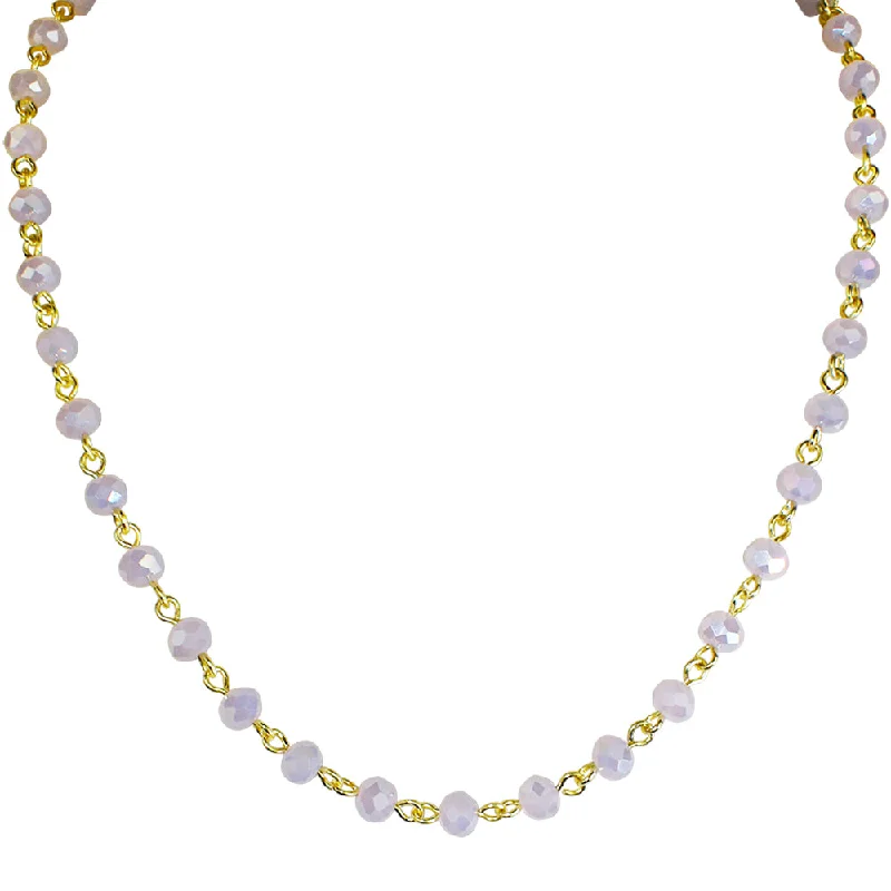 Silver layered necklaces  Mystic Crystal 17" Necklace (Goldtone/Opal Pink)