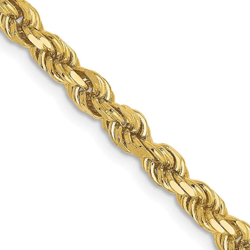 Trendy geometric bracelets  Curata 14k Yellow Gold Lobster Claw Closure 3.5mm Sparkle Cut Rope Chain Bracelet 8 Inch