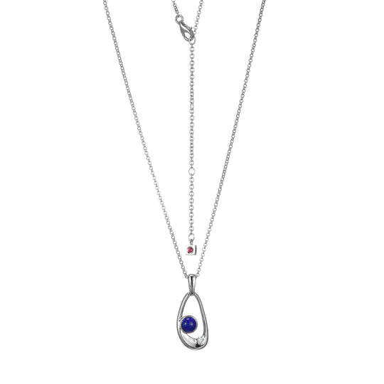 Extra long pendant necklaces  Elle "Satelite" Blue Opal Pendant Necklace