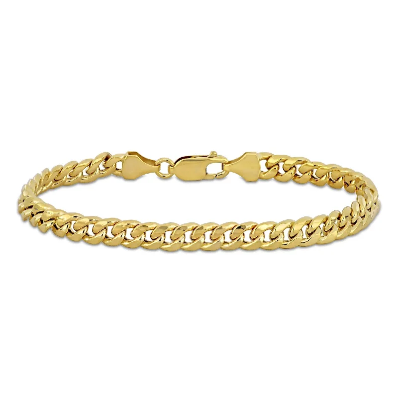 Lightweight bracelets  Miadora 6.15mm Miami Cuban Link Chain Bracelet in 10k Yellow Gold - 7.5 in