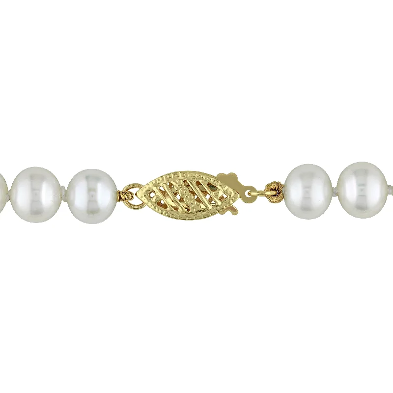 Multicolor crystal bracelets  Miadora Cultured Freshwater Pearl Strand Bracelet 14k Yellow Gold Clasp