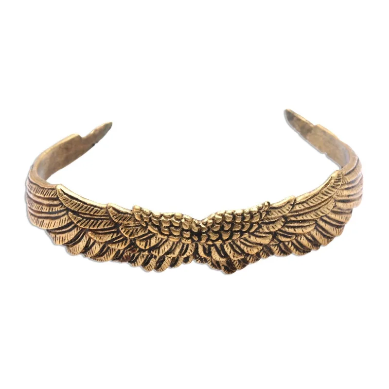 Vintage cuff bracelets  NOVICA Caressing Wings, Brass cuff bracelet