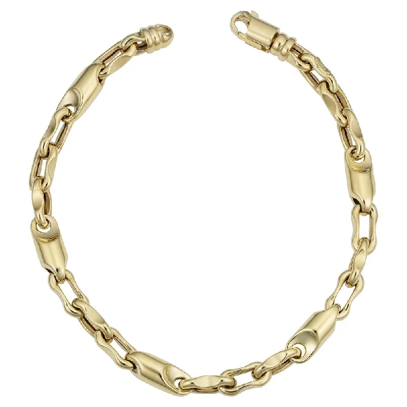 Handmade bracelets  Men's 14k Yellow Gold 6 millimeters Bullet Link Bracelet (8.75 inches)