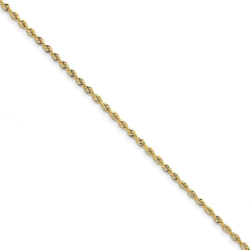 Shell bracelets for beachwear  Curata 10k Yellow Gold 3.0mm Sparkle Cut Quadruple Rope Chain Bracelet