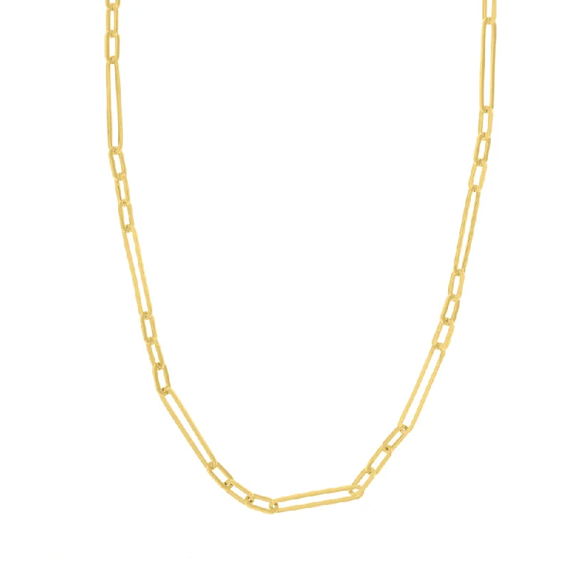 High-end diamond necklaces  14k Gold Paper Clip Chain Necklace