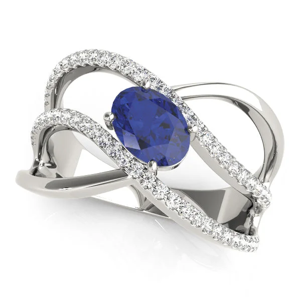 Nature-inspired rings14K Oval Sapphire Ring