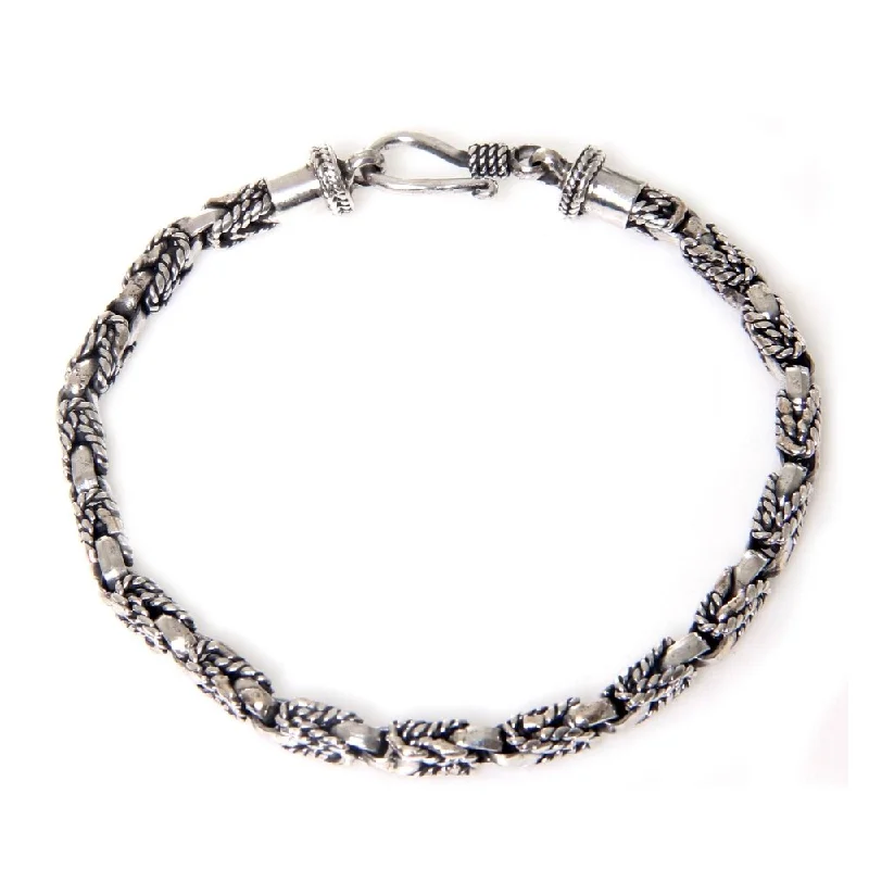 Elegant chain bracelets  NOVICA Handmade Sterling Silver Sinnet Bracelet (Indonesia)